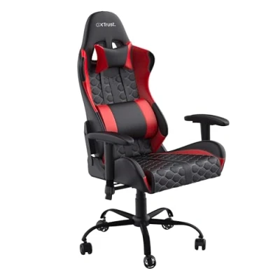 Imagen de Trust Gaming GXT 708R Resto Silla Gaming, Giratoria Completa de 360 con Cojines Extraíbles, Bloqueo, Ajustable en Altura para Juegos, PC Rojo