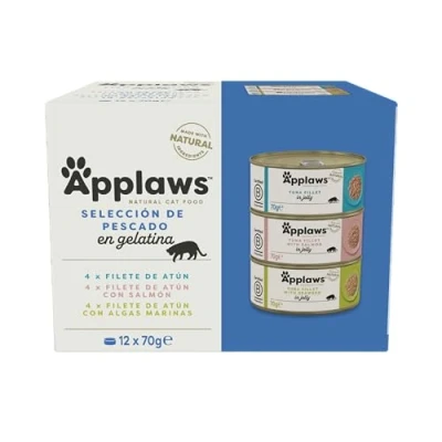 Imagen de Applaws 1020ML AC Alimento húmedo natural para gatos multipack selección de pollo y pescado en latas 70 g (paquete 12)