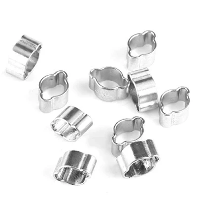 Imagen de Abrazaderas para Tubos, Akozon 10pcs Abrazadera de Manguera Acero Inoxidable Dos Orejas Pipe Clip Hoop Plomería Sujetador Fule Petrol Tube(5 7MM)