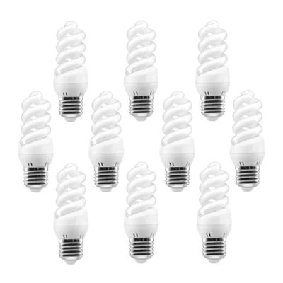 Imagen de T.E Mini Bombilla Espiral Bajo Consumo E27 3000K Luz Cálida 18W (Pack 10)