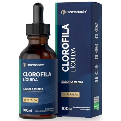 Imagen de Clorofila Líquida Natural de Alfalfa 100ml en gotas veganas Sin aditivos cosechada España Horbaach