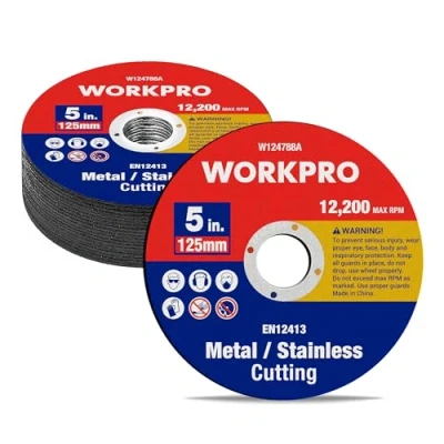 Imagen de WORKPRO Juego de Discos Corte, 20 Hojas Corte Acero Inoxidable, 125 mm x 1,2 22 mm, para Metal y INOX, Accesorio Amoladora Angular