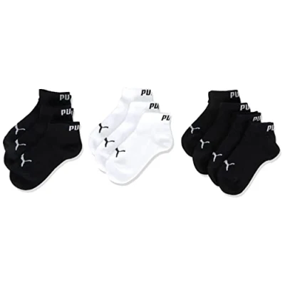 Imagen de PUMA Quarter Calcetines, Black/Blanco, 31 34 (Pack de 10) Unisex niños