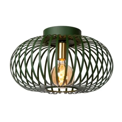 Imagen de Lucide Plafón de jaula Manuela, Ø 40 cm, verde