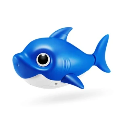 Imagen de Robo Alive Junior Baby Shark Battery Powered Sing and Swim Bath Toy by ZURU (Blue Daddy Shark)